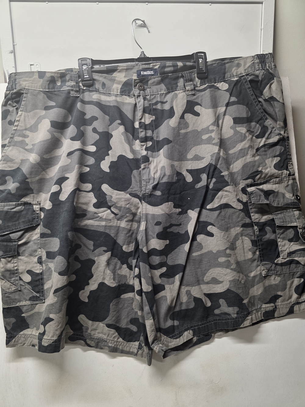 KingSize Mens Cargo Shorts Size 52 BIG Gray Black Camo Camouflage Big Tall